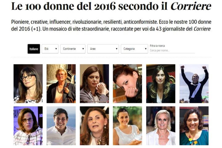 Le 100 donne 2016 secondo il Corriere della sera